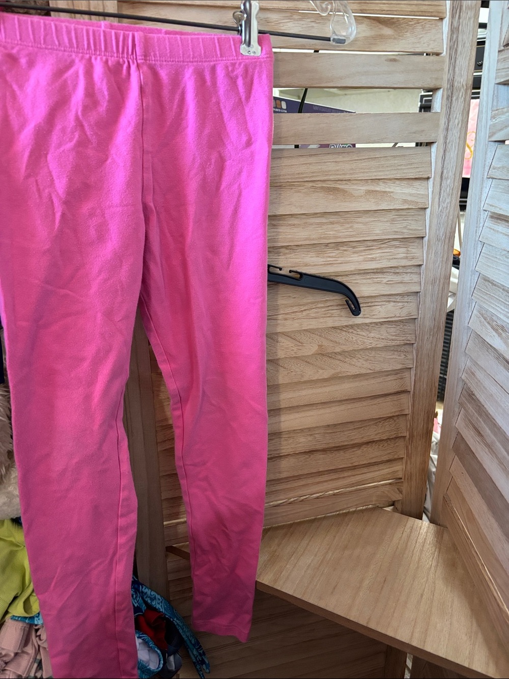 Bright Pink Place Stretch Girls Leggings Medium